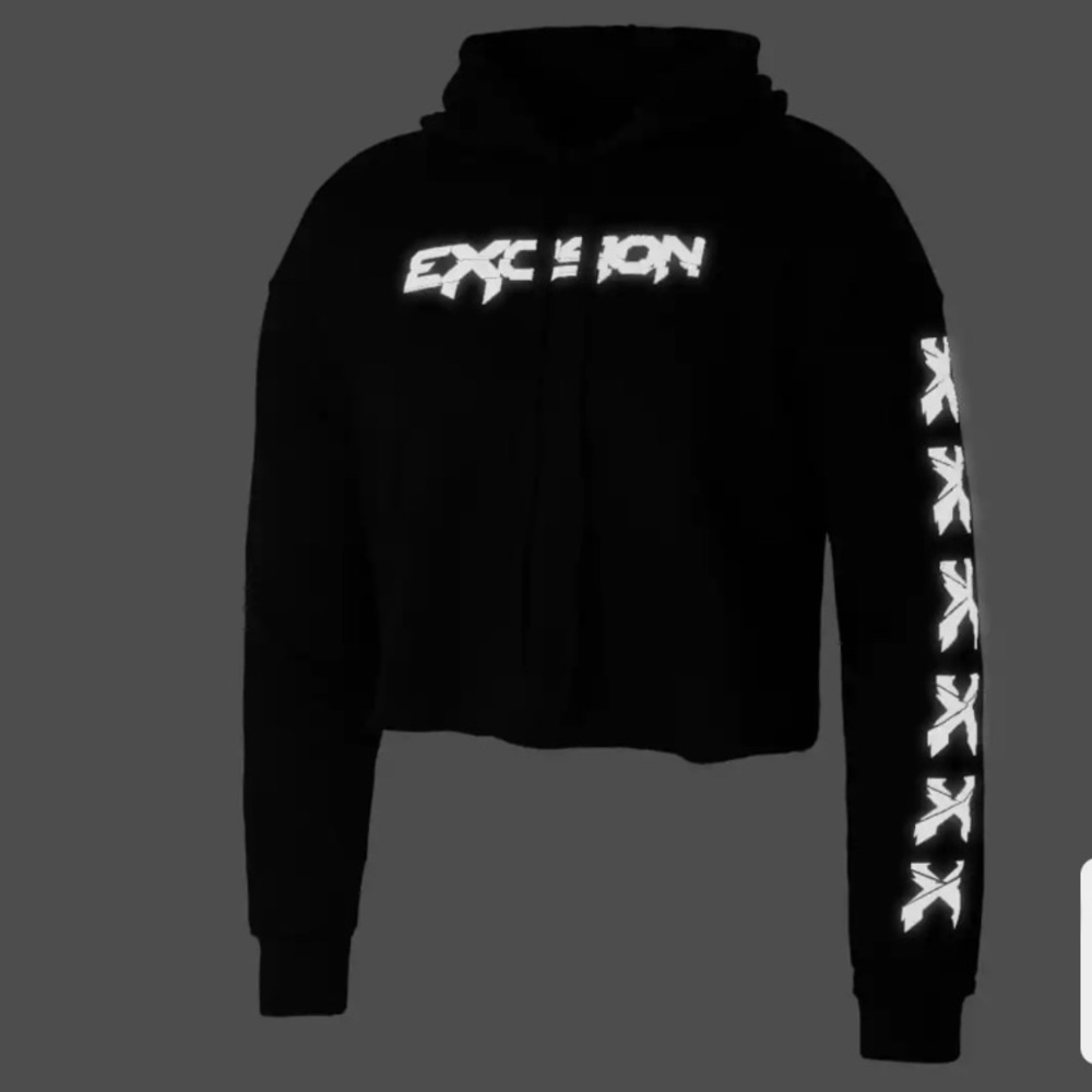 Excision Reflective Cropped Hoodie